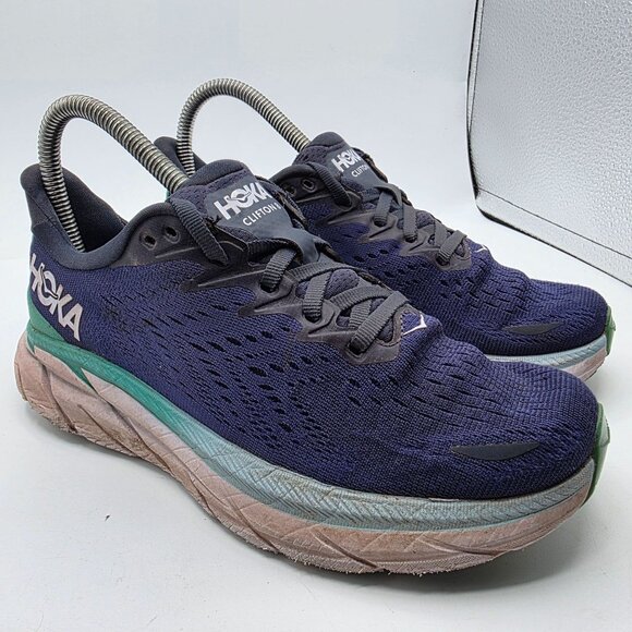 Hoka One One Clifton 8 Womens Size 5.5 B Blue Athletic Shoes Running Walking - Picture 1 of 13